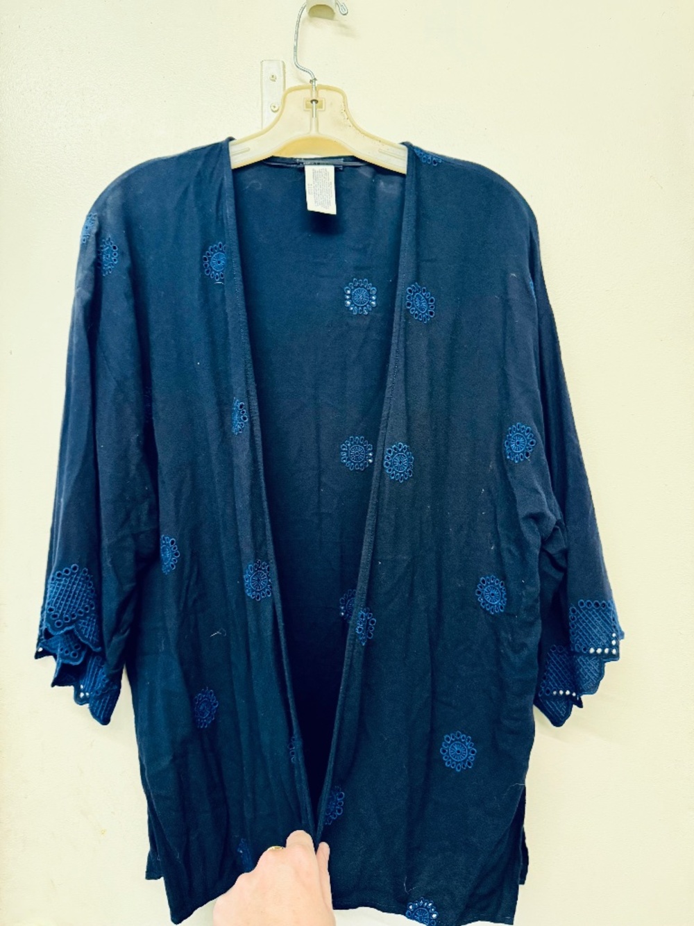 Lucky Brand Navy Blue Quarter Sleeve Layering Top